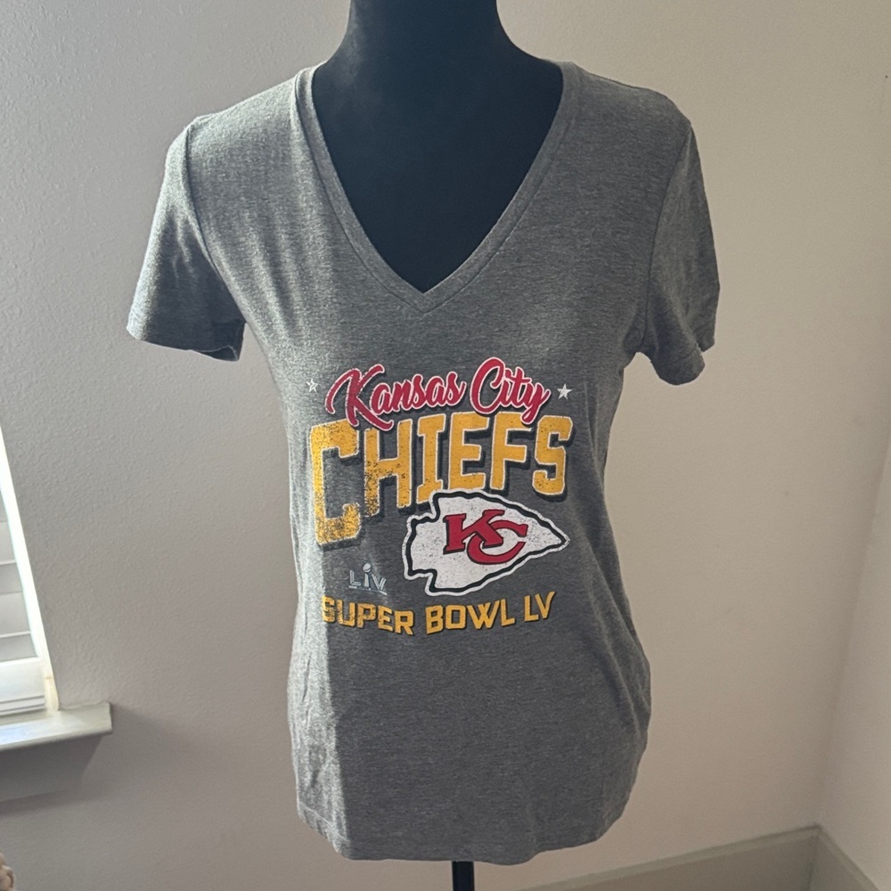 Kansas City‎ Chiefs LIV Super Bowl LV gray vintage distressed print Sz S